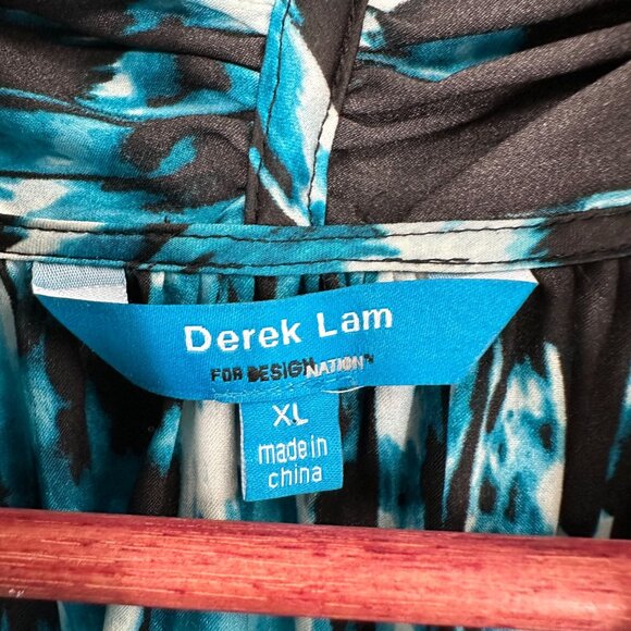 Derek Lam For Design Nation Dress XL Blue & Black Sleeveless Mini Bubble Hem - Picture 5 of 7